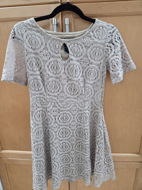 Beige Lace Cocktail Dress