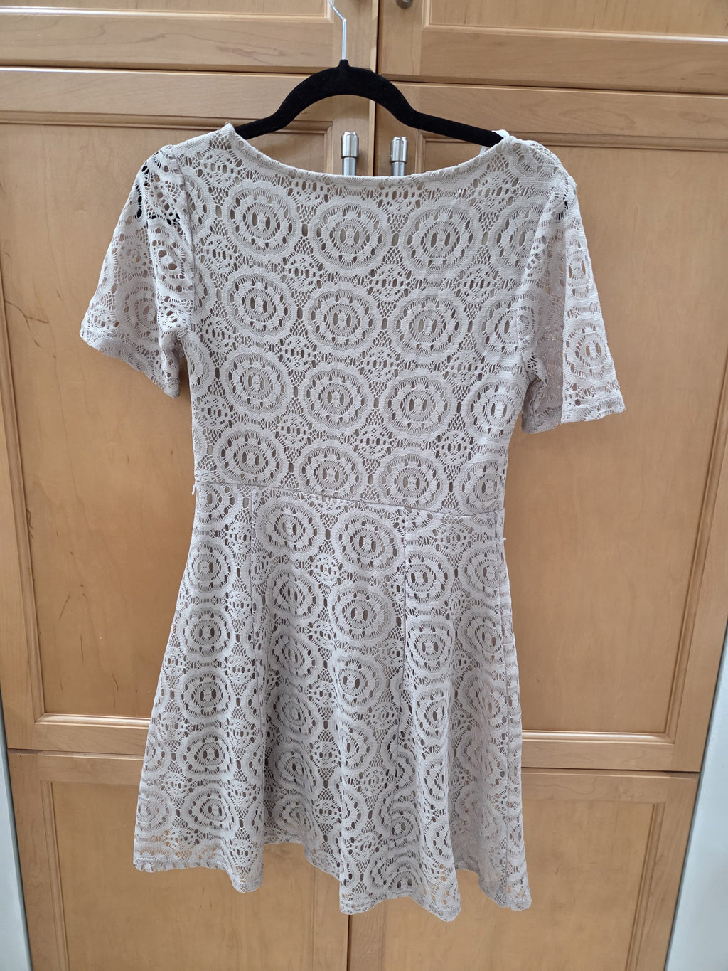 Beige Lace Cocktail Dress