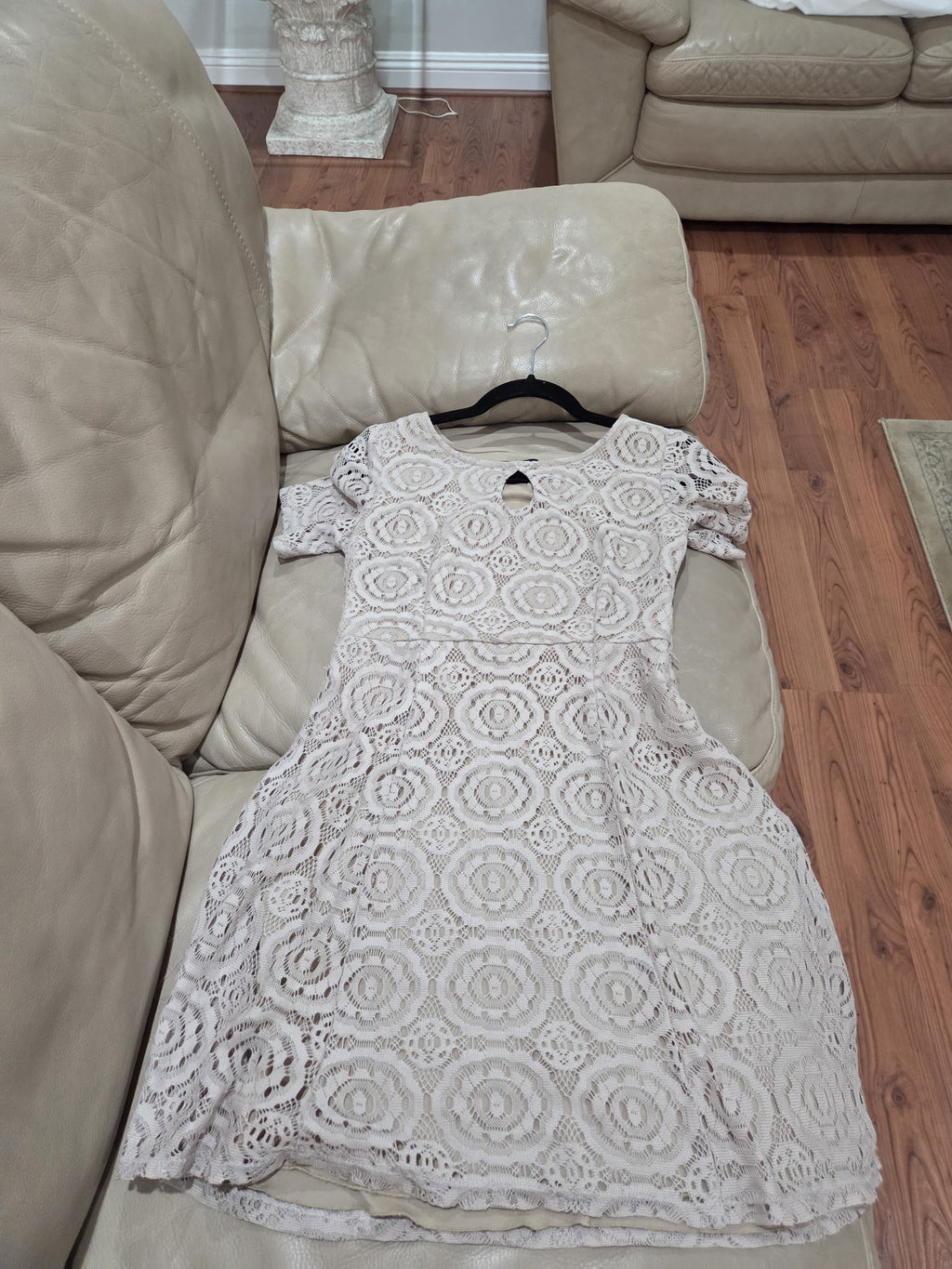 Beige Lace Cocktail Dress