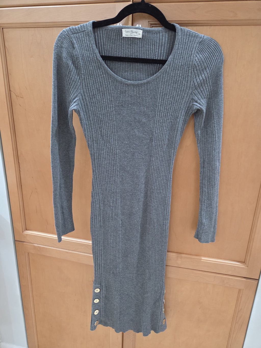 Flattering silhouette designed Greyish Blue Dress