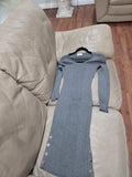 Flattering silhouette designed Greyish Blue Dress