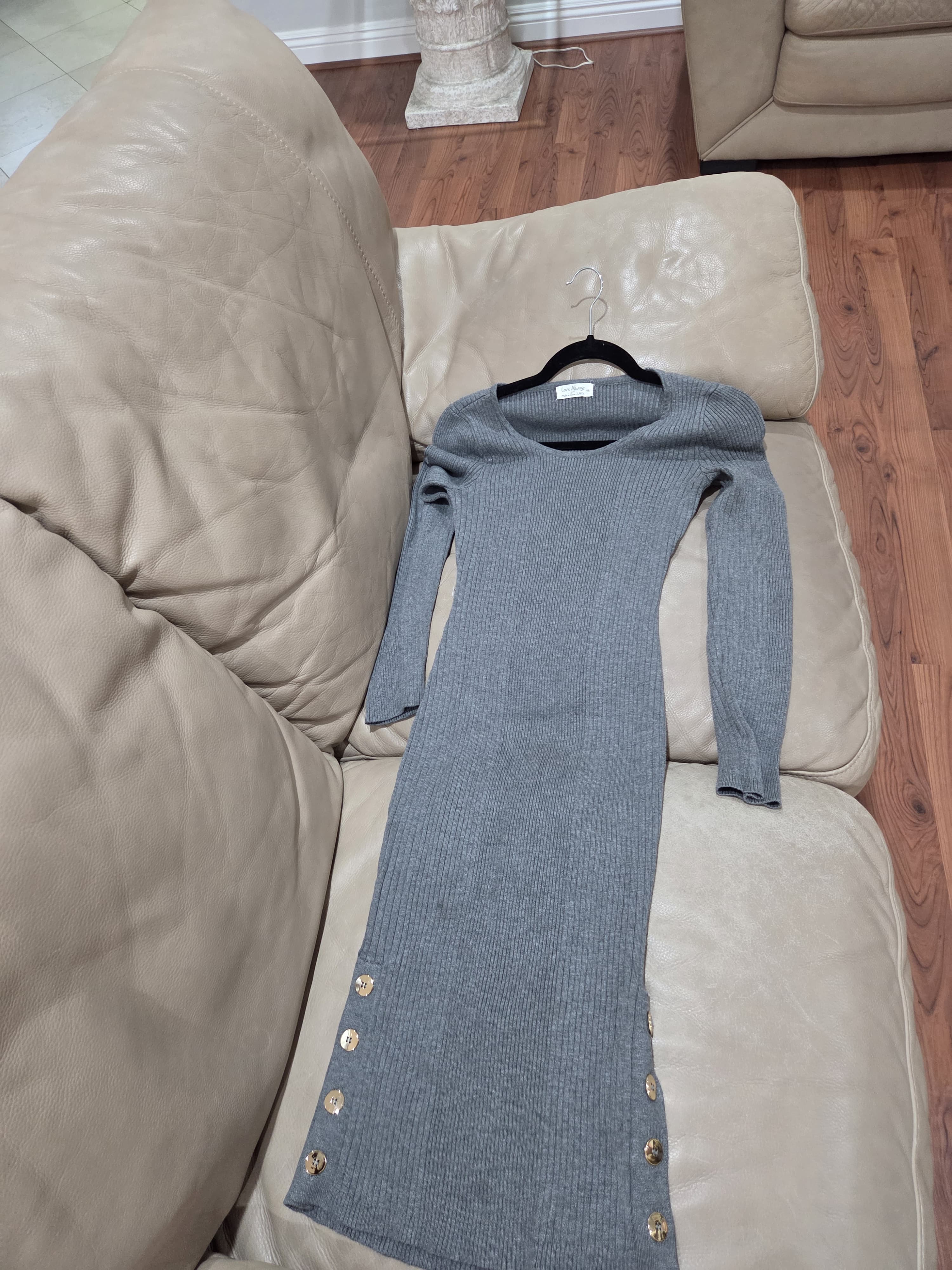 Flattering silhouette designed Greyish Blue Dress
