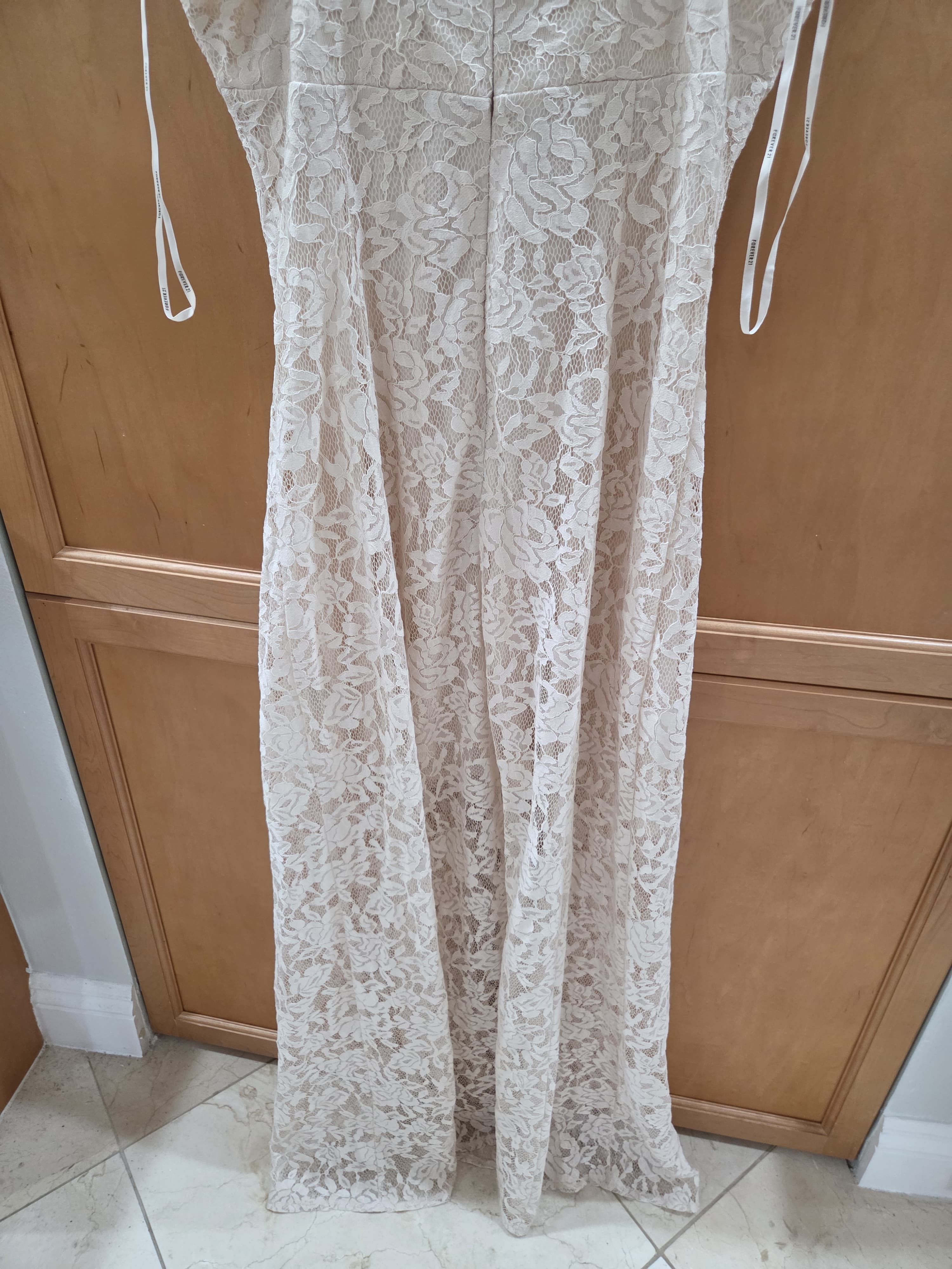 Light pink Lace Bustier Maxi Dress
