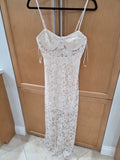 Light pink Lace Bustier Maxi Dress