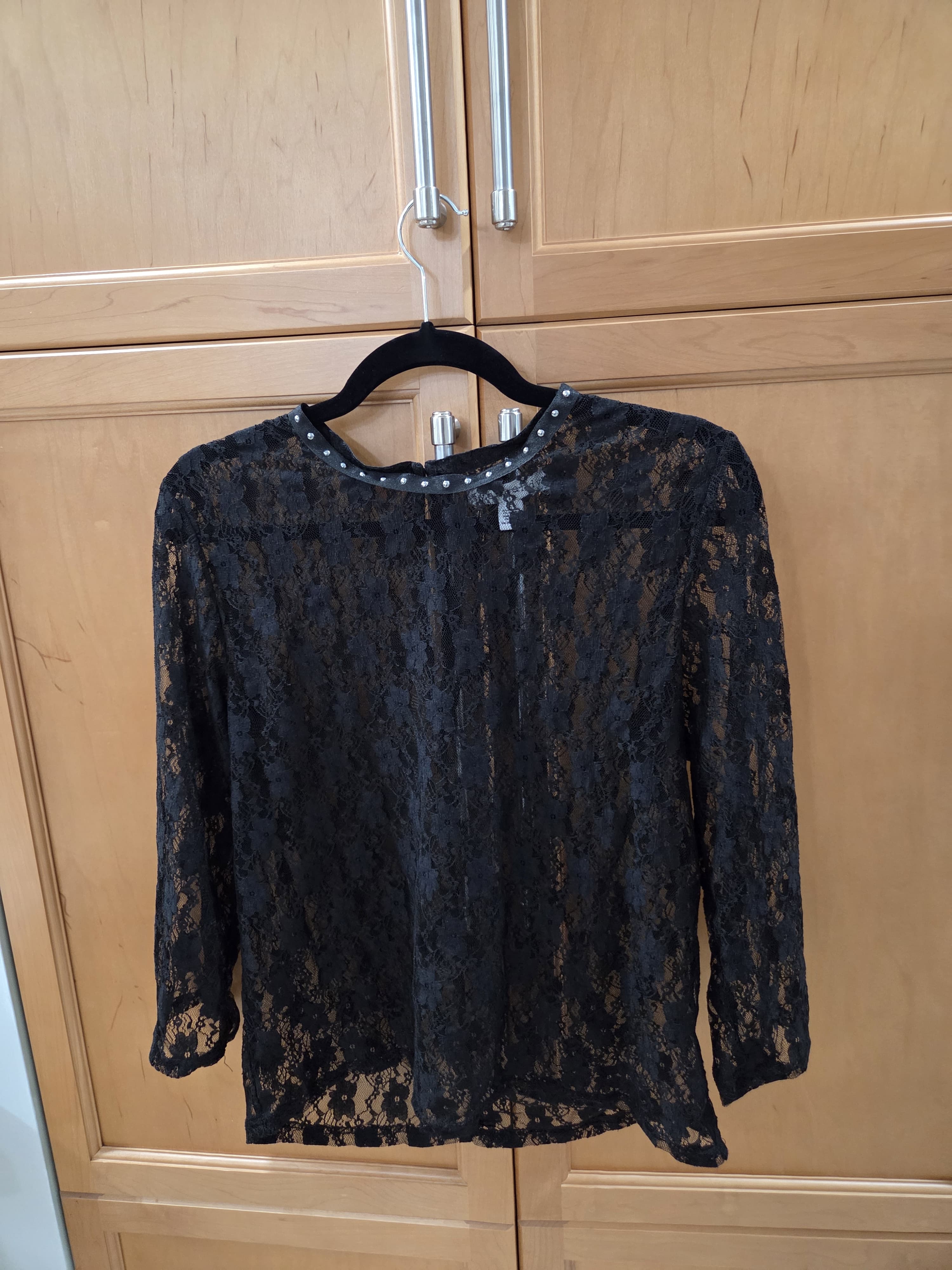 Seductive See through Black Lace Blouse